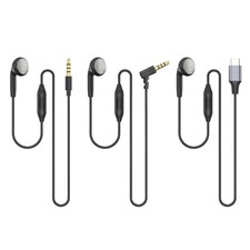 Reinforced Cord Single-Side Earphone Earbud with Microphone for Work Sports