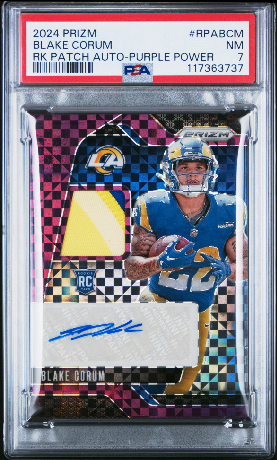 Blake Corum Panini Prizm Rookie Patch Autographs #RPABCM Purple Power