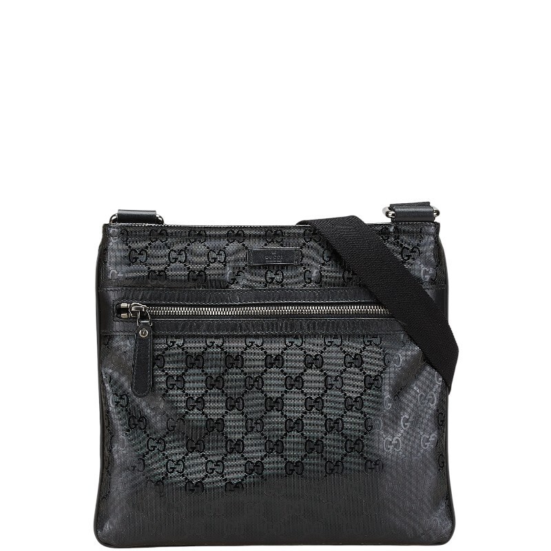 Gucci Gg Imprime Crossbody Shoulder Bag 295257 Black Pvc Leather  Used