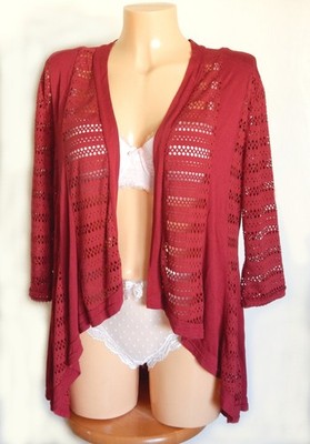 Marken Damen Cardigan Lochspitze 42 Shirt  Überwurf Weste