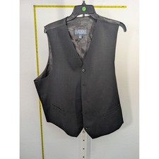 Pronto Uomo Platinum Men XXL Black 100 Wool Suit Vest Formal Waistcoat 5 Button
