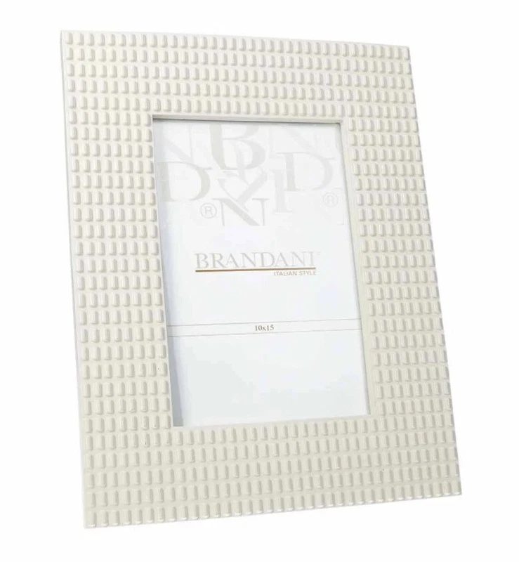Portafoto Cornice Lingotto BRANDANI Avorio Foto 10x15 13x18 cm Poliresina Tavolo, fotografia 10 di 10