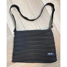 Zip-it Black Zipper Crossbody Bag Convertible...