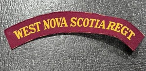 Ww2 West Nova Scotia Regt Canadian Canada Printed patch