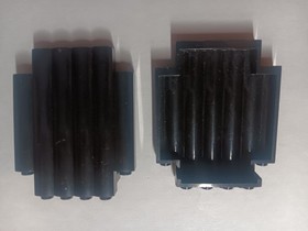 G-1  Lego Lot 2 Black Panel 2 x 6 x 6 w/ Log Profile 3052 3053