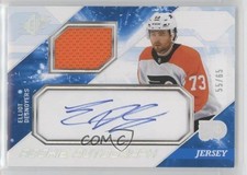 2023-24 SPx Rookie Auto Jersey Spectrum 55/65 Elliot Desnoyers #ED Auto 4p5