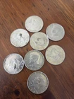 Kennedy Half Dollars 1965-1969, 40% Silver, Circulated, Lot of 8