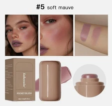 Set of 2- Makeup 3-in-1 Blush Stick Soft Mauve Brightens Face & Cheeks NIB