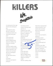 Brandon Flowers Signed The Killers Mr. Brightside 8x10 Lyric Sheet PSA AUTO 