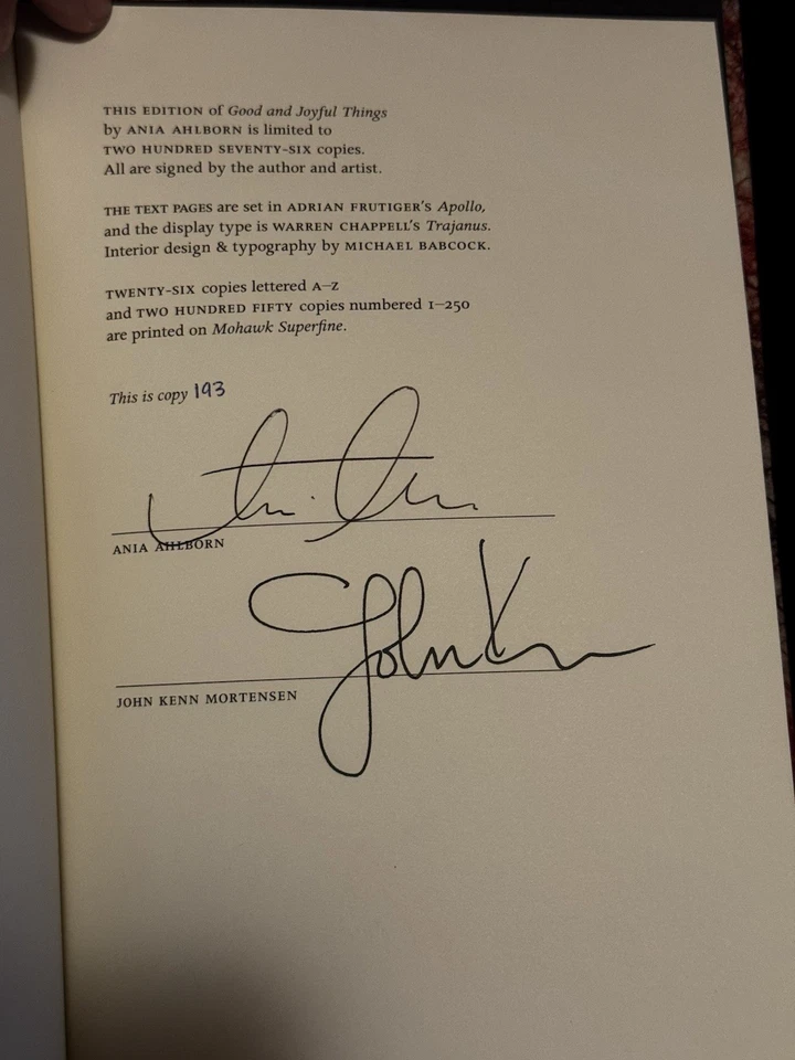 Good and Joyful Things Ania Ahlborn Suntup Editions SIGNED/NUMBERED Traycased — 第 4/4 张图片