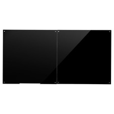 Uimoso Glass Dry Erase Board Set 2 Pack 47.2 x 47.2 in Black Magnetic Board