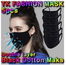 5/10/20 Soft Cotton Face Black Mask Double Layer Reusable and Washable Choose