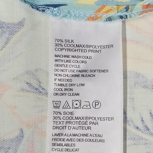 TOMMY BAHAMA Shirt Men's 3X HAWAIIAN Lt Blue Yellow Pink Silk Blend ISLAND ZONE - 第 19/20 張圖片