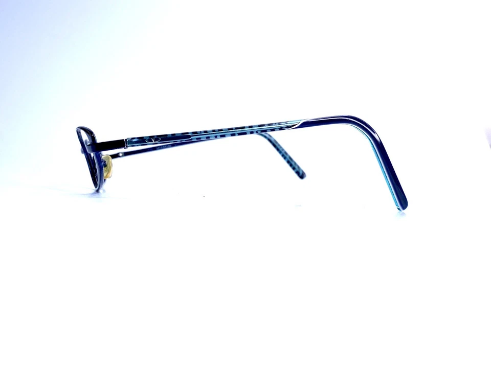 Valentino Black Blue Metal Almond Oval Eyeglasses Italy 5254 007K 47 17 130 - Image 3 of 4