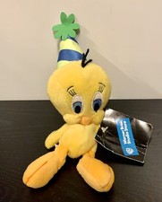Vintage Happy Birthday Tweety Bird Plush 1990's New Condition with tags 10" Tall