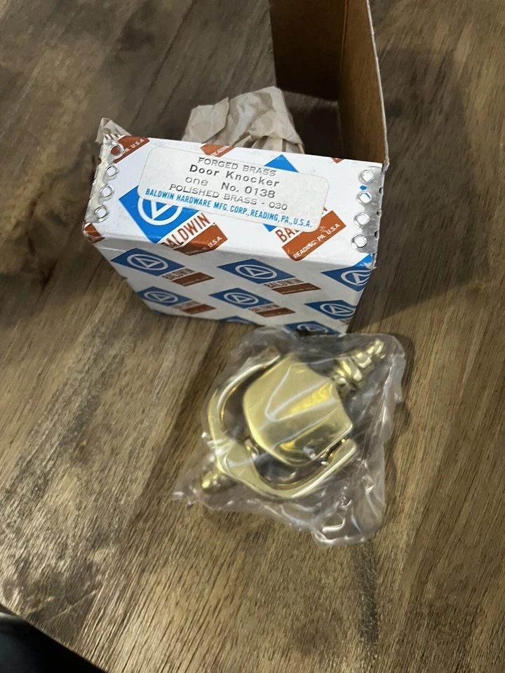 "Llama de puerta vintage Baldwin de latón macizo pulido 4"" NO.0138" Foto 2 de 4