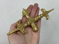 LARGE 7"x3" Vtg Lamp Finial Brass Arts & Crafts Deco Victorian Ornate Arrow