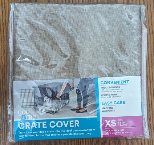 Image showcasing You&Me Dog Crate Cover For 1 & 2 Door Crates Roll Up Doors for XS ...