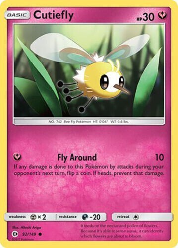 cutiefly pokemon card price Cutiefly - 92/149 - Sun & Moon main image 0