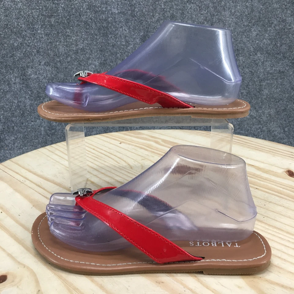 Talbots Sandals Womens 7 Flip Flop Red Slip On Casual Toe Post Open Toe Low Top - Image 2 of 4