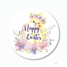 HAPPY EASTER FLORAL CHICK EGG FAVORS SCRAPBOOK STICKERS LABELS ENVELOPE SEALS