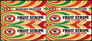 Vintage decal BEECH NUT Fruit Stripe Gum for countertop display unused n-mint