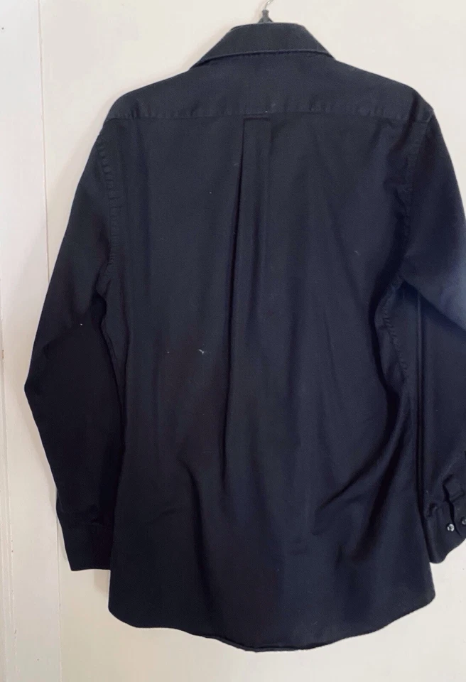 Camisa social Valerio Garati botão para baixo preta tamanho médio ajustado - Imagem 2 de 3