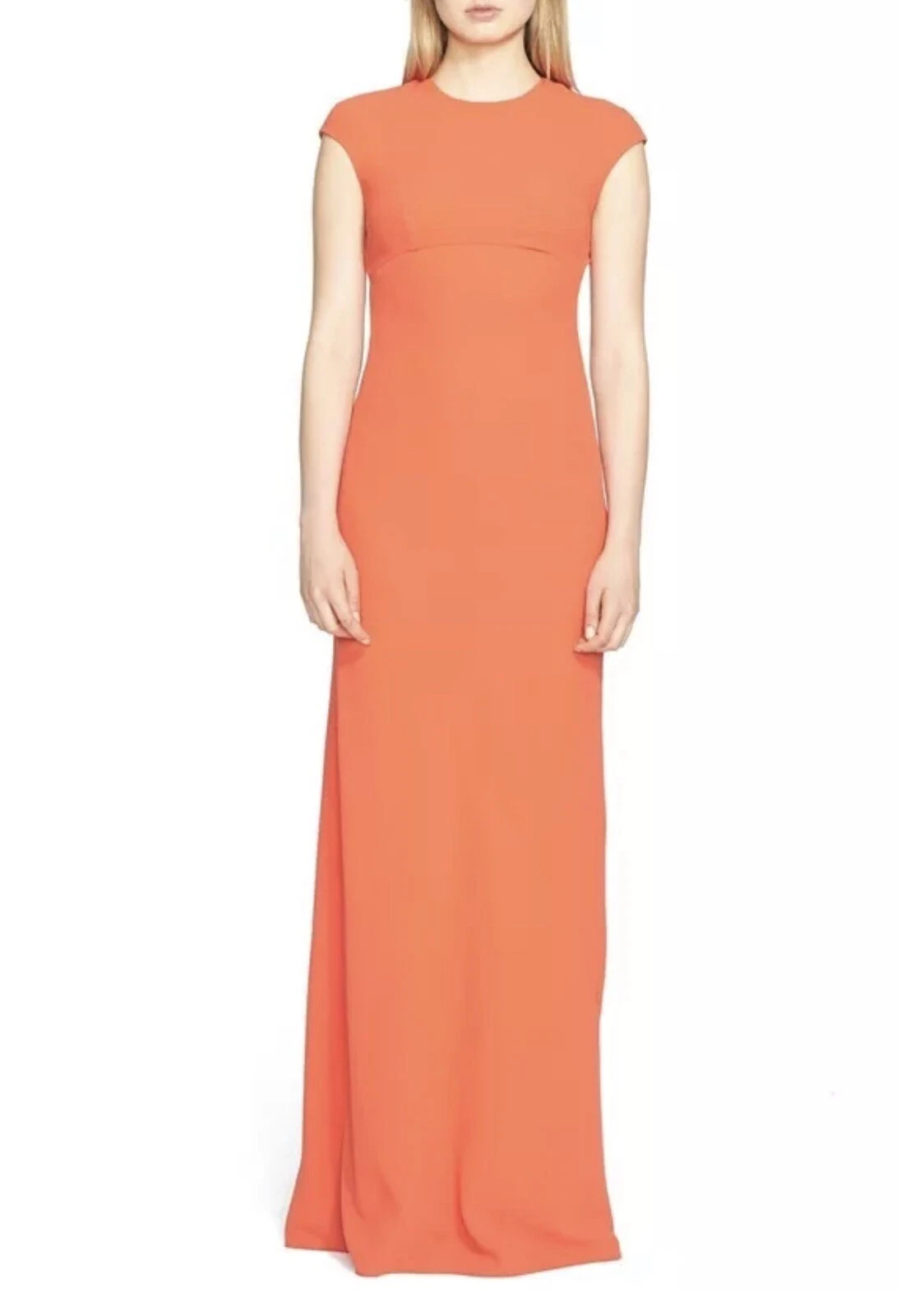 Maxi abito T by Alexander Wang arancione crepe con schiena esposta 4 1054