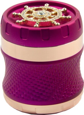 2.4'' 4 Piece Metal Herbal Herb Spice Smoke Tobacco Spinning Grinder W/ Stone