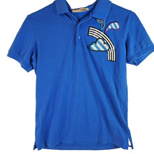 Burberry London England Kids Youth Blue Polo with Patches Cute Play Shirt