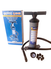 BRAVO 4  Doppelhub / Kolbenpumpe ALU, Manometer, Universaladapter,  Dreierspitze