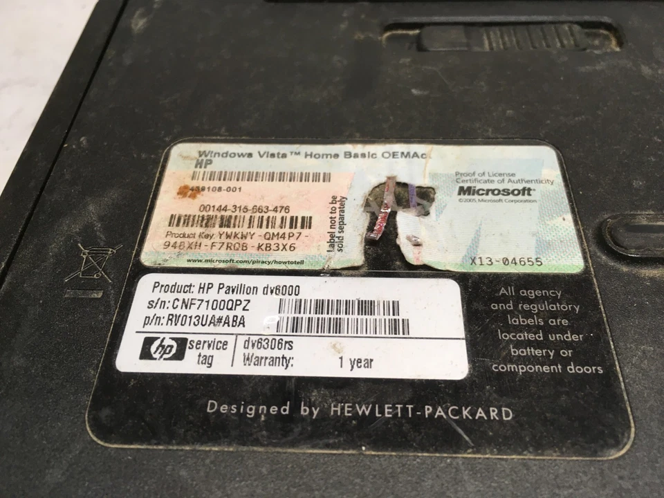 HP Pavilion dv6306rs 15" [AS IS] AMD Turion 64 X2 TL-50 - JZ - Image 2 of 4