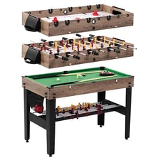 MD Sports 48” 3-in-1 Air Hockey Combo Game Table - Black, Fun for All Ages