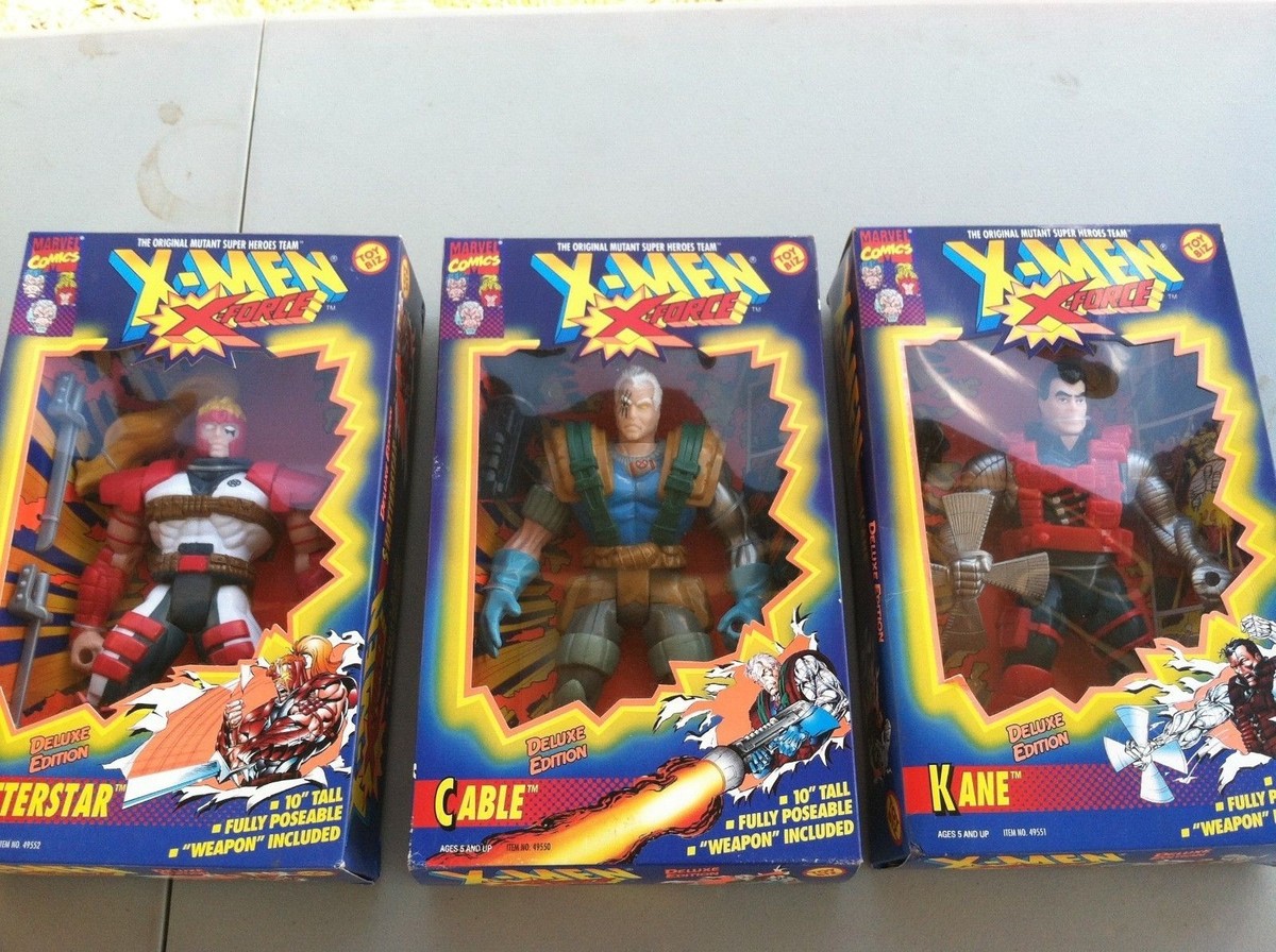 TOY BIZ 10 inch X MEN X FORCE (set of 3) cable shatterstar kane
