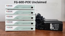 Lot of 5 Fortinet FortiGate FG-60D-POE with power adaptor tested / unclaimed