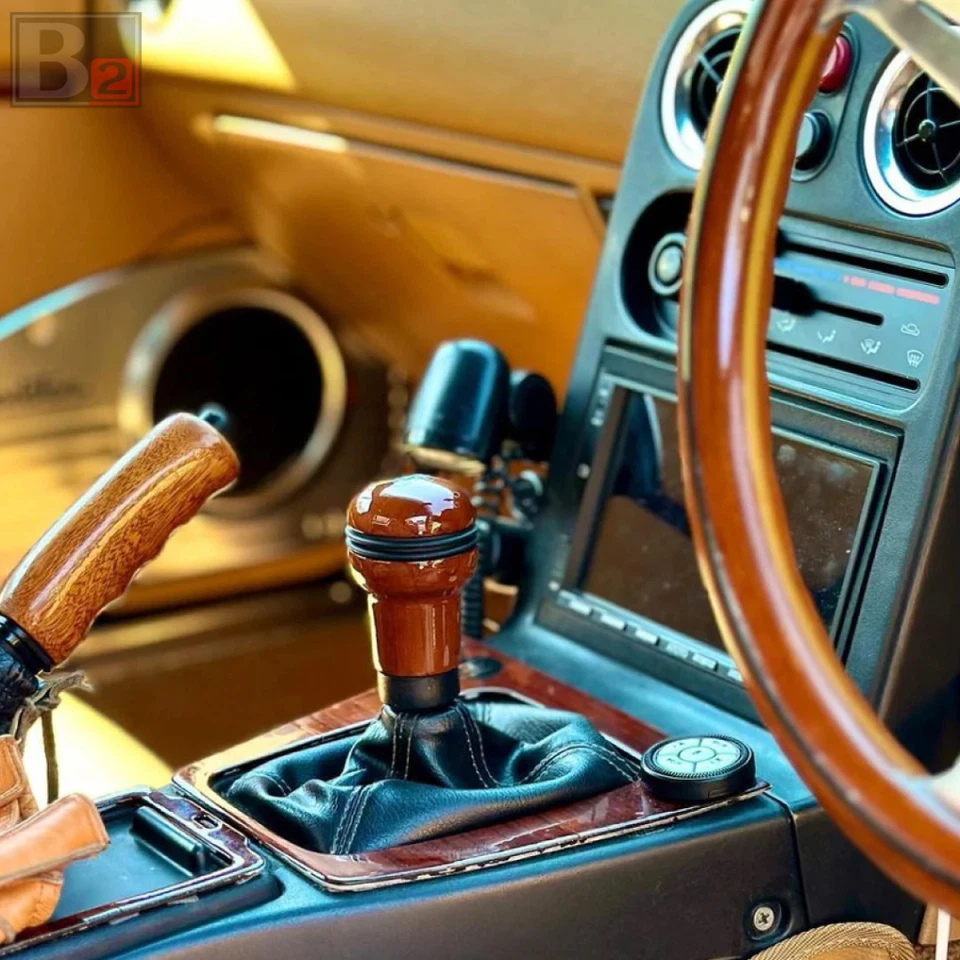 Italy Nardi Evolution Line Manual Gear Shift Shifter Knob Mahogany Wood - Image 2 of 4