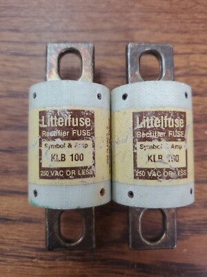 (2-PCS) Littelfuse KLB 100 100A 250V Rectifier Fuses ^CONTINUITY TESTED^ (TA9SG)