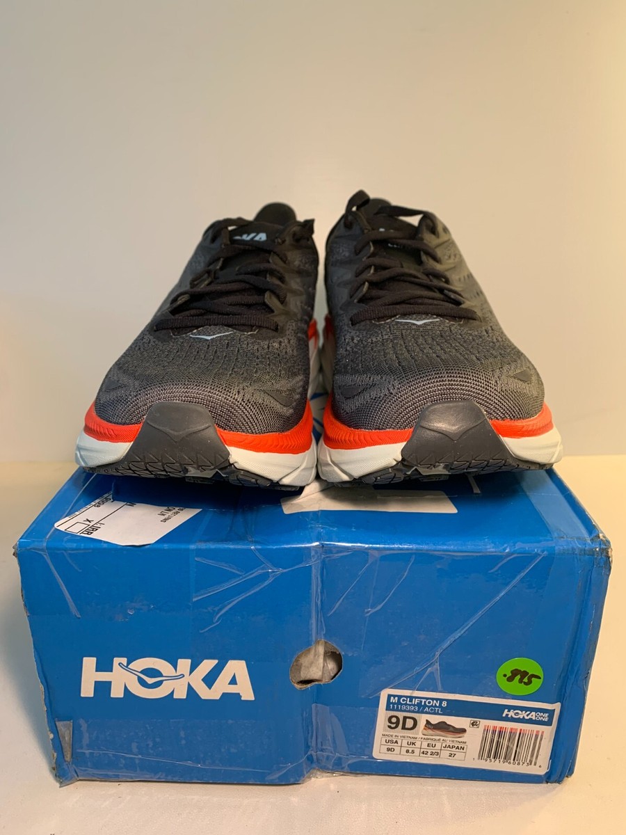 .895 Hoka M Clifton 8, Grey, Orange, Red, Mens Running Shoes-US 9 Mens Hoka Clifton 8 Running Shoe Review from Long-Term Testing main image 2