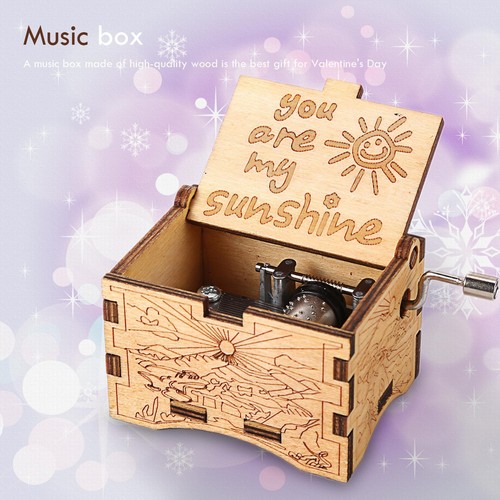 Wooden Music Box Lightweight Hand Crank for Souvenirs Decorations (C) - Picture 1 of 7