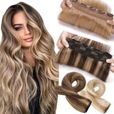 CLEARANCE One Piece Clip In 100 Remy Human Hair Extensions 3/4 Full Head Medium