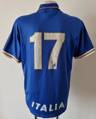 NIKE1996-1997ヴィンテージITALIAイタリア代表サッカーシャツL青 VINTAGE Italy national team 1996 1997 home football shirt jersey