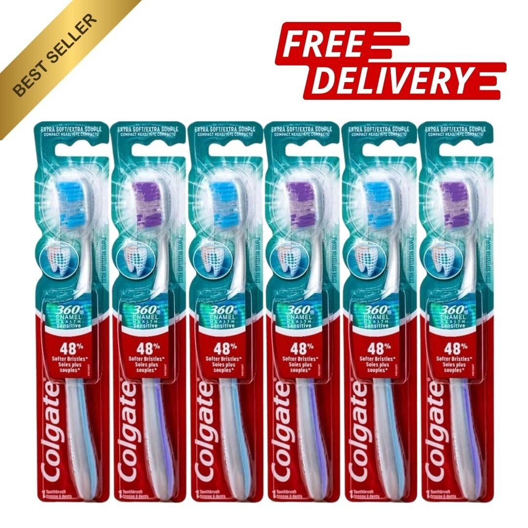 Colgate 360 Extra Soft Toothbrush 6 Pack for Sensitive Teeth