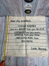 Dear My Grandson Love Nonna Pillow Cover.18”x18”.NIP