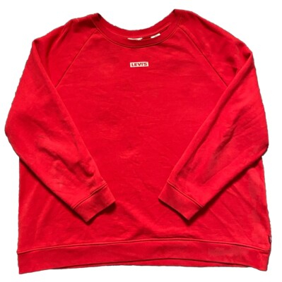 Levis Women's Red Crew Neck Sweater Levi's Women's Relaxed