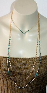 Authentic Lonna & Lilly Necklaces gold plated Layered beaded & crystal women's