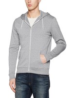 Look Mens Zip Through Hoodie, Grey Mid Grey, X-small Look Mens Zip Through Hoodie, Grey Mid Grey, X-small