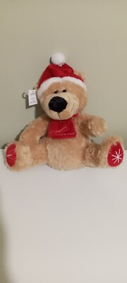 ATRIUM BUYING CHRISTMAS WITH HOT AND SCARF BEIGE TEDDY BEAR 10''