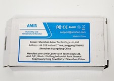 AMIR Humidity Temperature Monitor BLACK With Transmitter WHITE Battery Operate