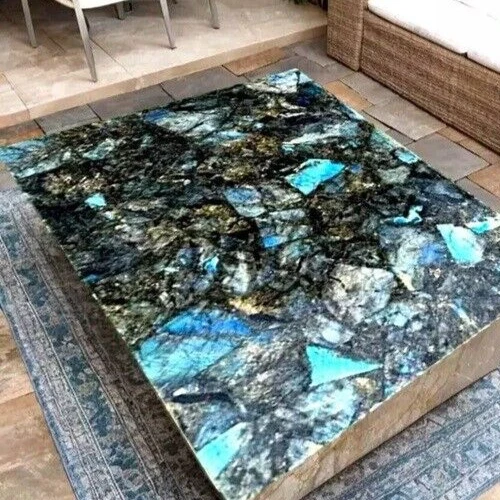 24"x12" Labradorite Stone Coffee Table Handmade Crystal Healing Home & Garden De - Image 4 of 4