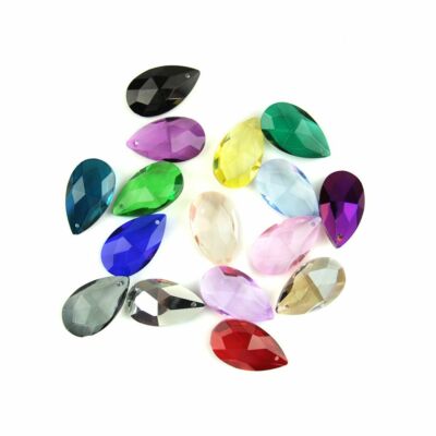 Colored Lighting Teardrop Crystal Glass Prism Chandelier Spare Parts Accessories